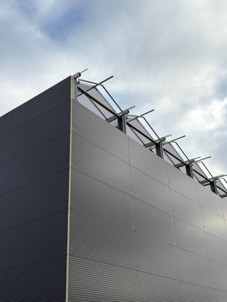 Construction progress of garden center in Denmark using the DAS FIT IN system