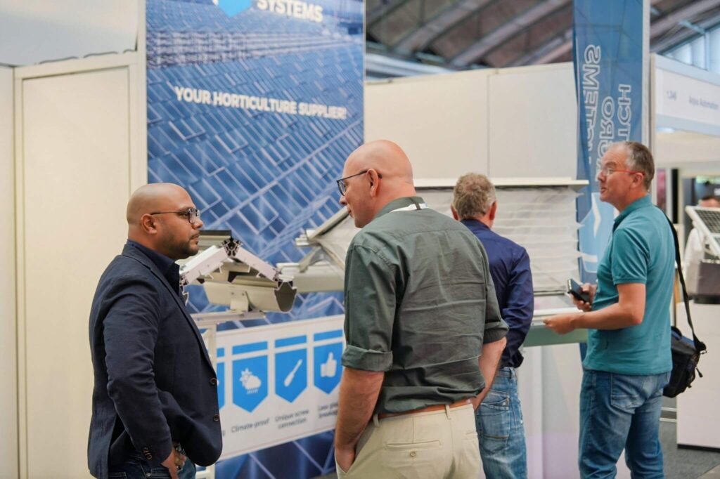 Dutch Agro Systems team at GreenTech Amsterdam 2026 exhibition, showcasing sustainable greenhouse technology solutions
